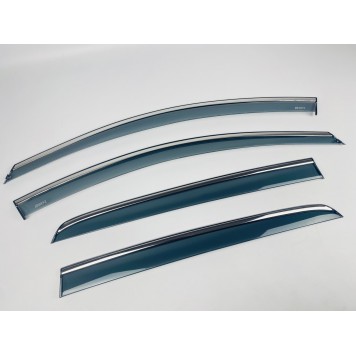 Дефлектори вікон Volkswagen Golf-7 2012+ HB з нерж. хром полоскою-2